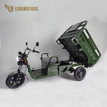 Elektrická nákladní tříkolka s kabinou Leramotors Cargo G1 1000W - Tuk Tuk Zelená
