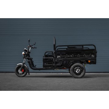 Elektrická nákladní tříkolka s kabinou Leramotors Cargo G1 1000W - Tuk Tuk Černá